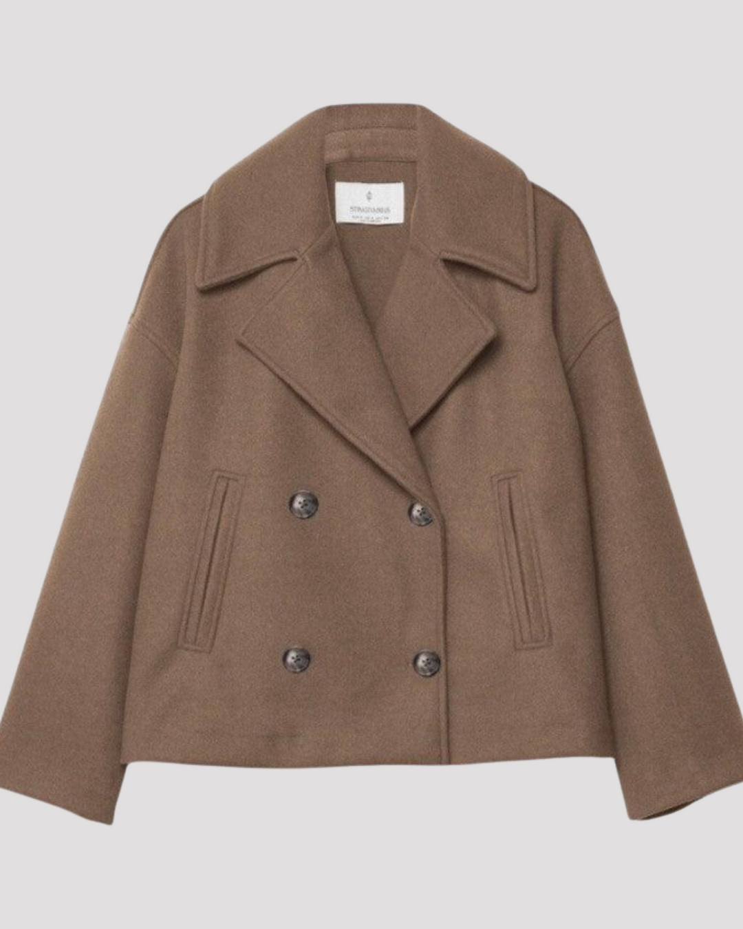 Freja | Elegant Dobbelttradet Peacoat Med Revers