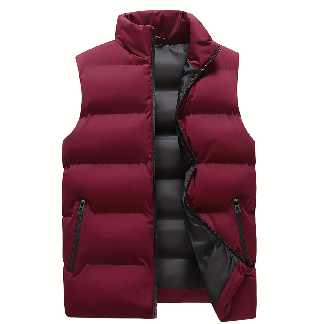 Alexander | Quiltet Puffer Vest Med Lynlås Og Høj Krave
