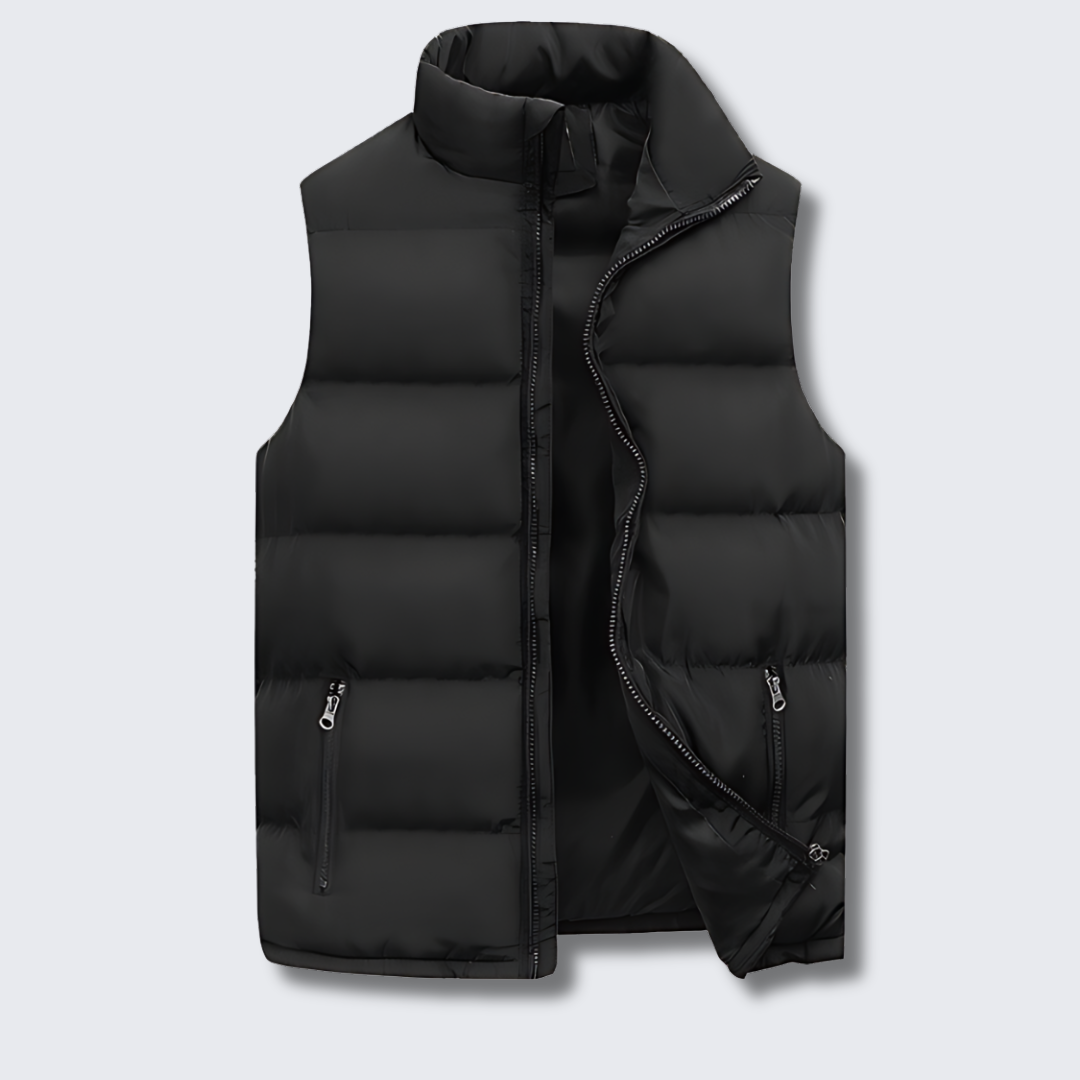 Alexander | Quiltet Puffer Vest Med Lynlås Og Høj Krave