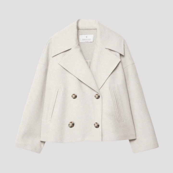 Freja | Elegant Dobbelttradet Peacoat Med Revers