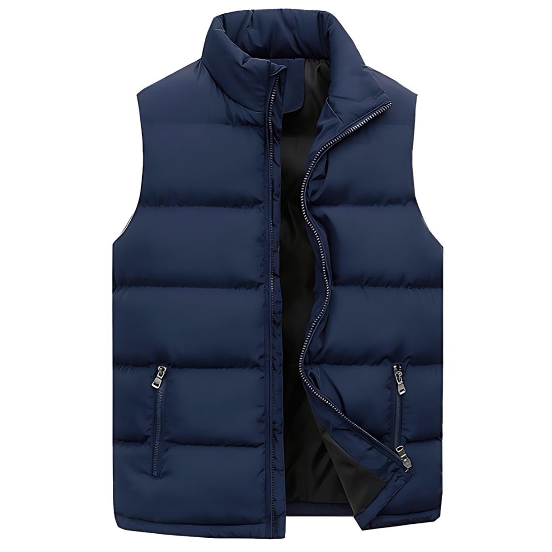 Alexander | Quiltet Puffer Vest Med Lynlås Og Høj Krave