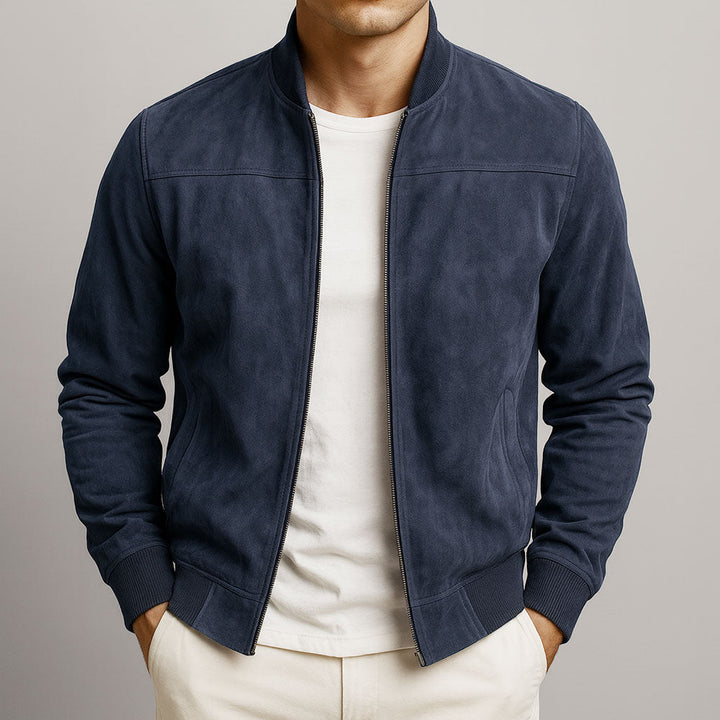 Emil | Moderne Bomberjakke Med Lynlås Og Ribkanter