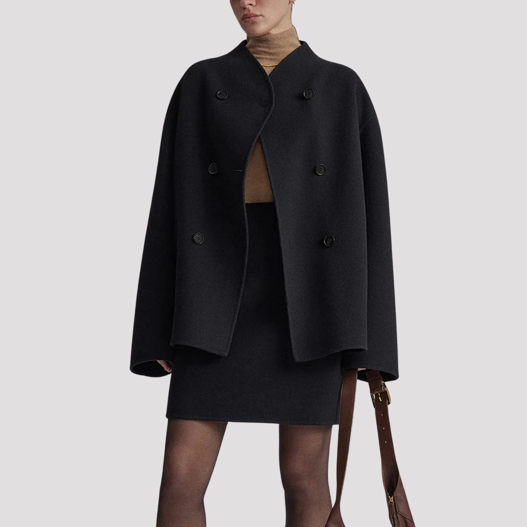 Sofie | Elegant Dobbelttradet Peacoat Med Ståkrave