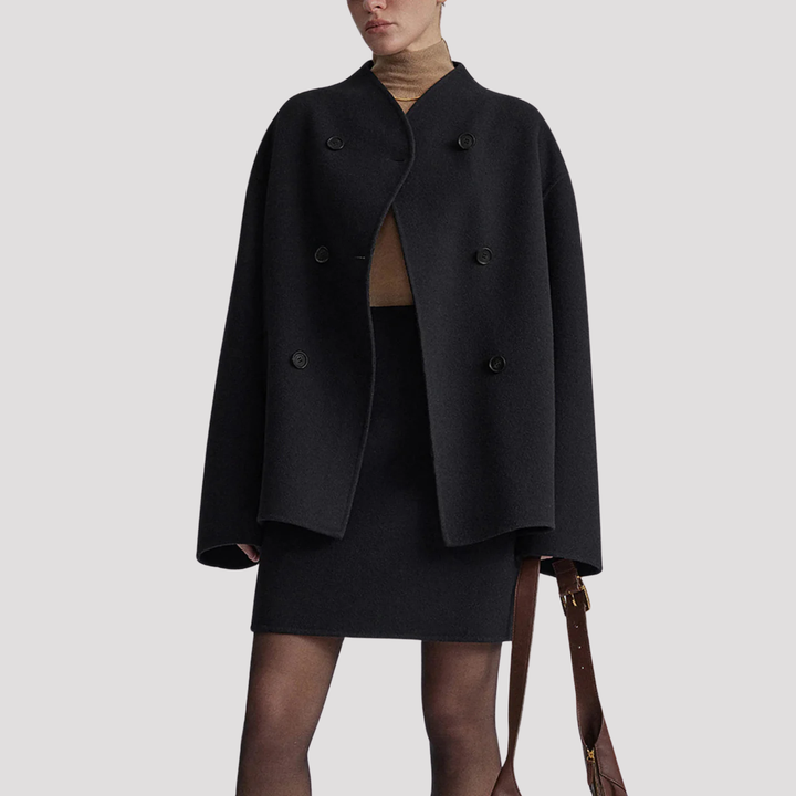 Sofie | Elegant Dobbelttradet Peacoat Med Ståkrave