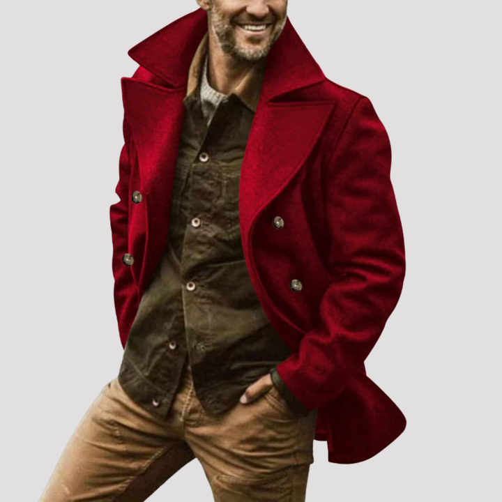Mikkel | Klassisk Peacoat Med Dobbeltradet Design Til Mænd