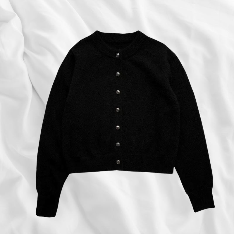 Liv | Blød Strikcardigan Med Perleknapper
