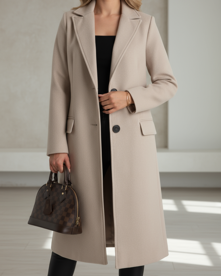 Camille | Elegant Lang Frakke Med Revers