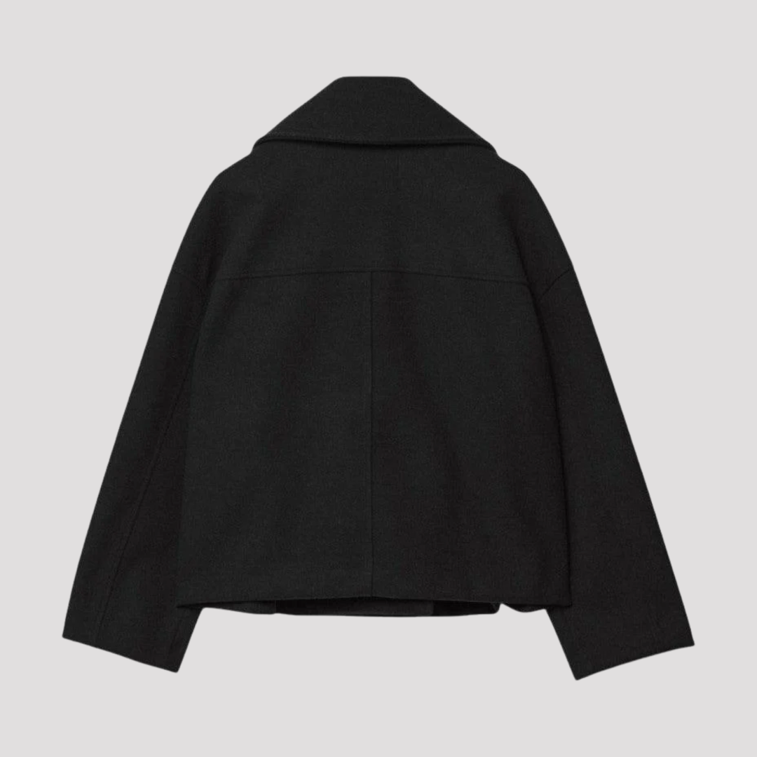 Freja | Elegant Dobbelttradet Peacoat Med Revers