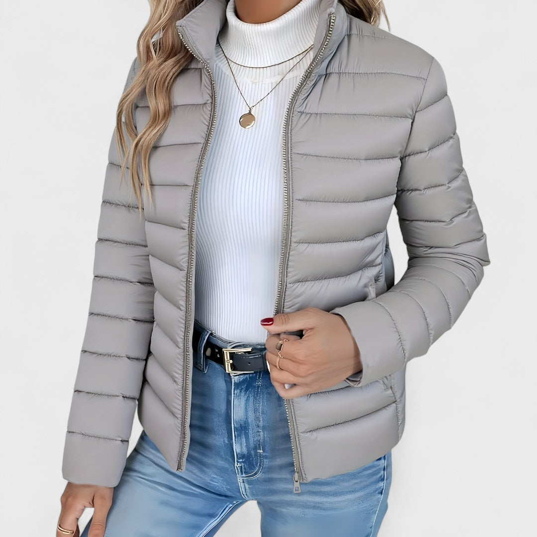 Helene | Elegant Vatteret Jakke Med Lynlås