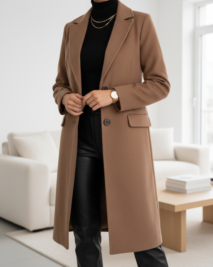 Camille | Elegant Lang Frakke Med Revers