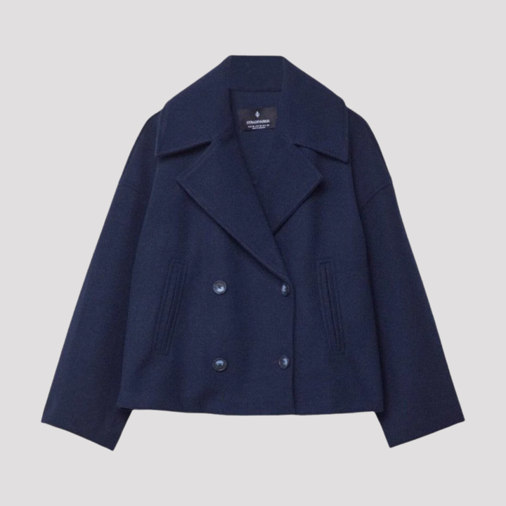 Freja | Elegant Dobbelttradet Peacoat Med Revers