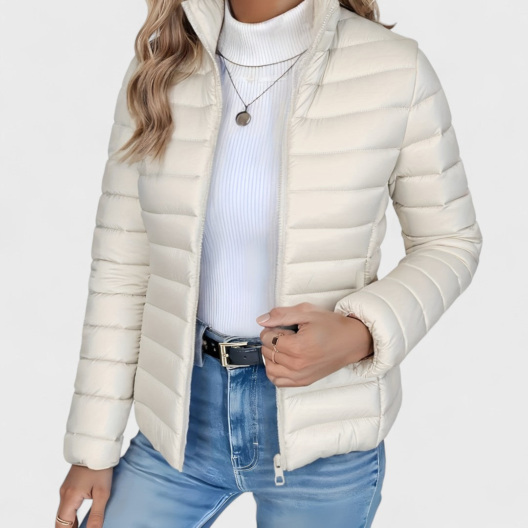Helene | Elegant Vatteret Jakke Med Lynlås