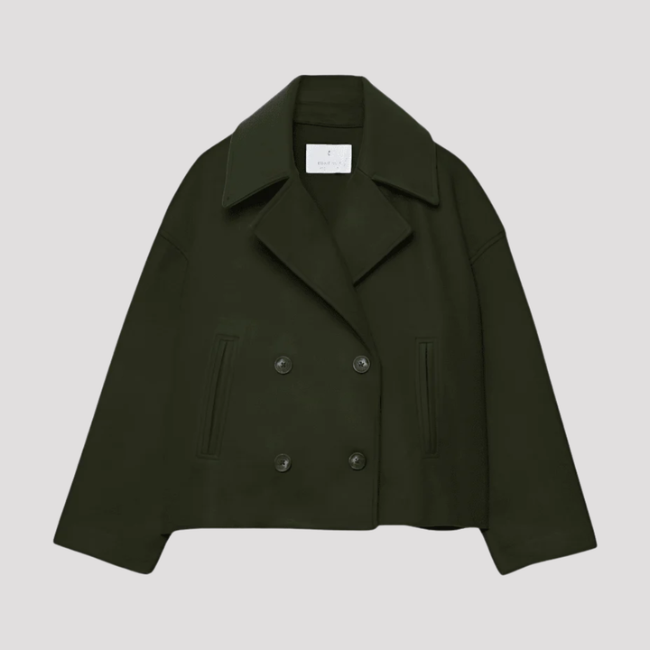 Freja | Elegant Dobbelttradet Peacoat Med Revers