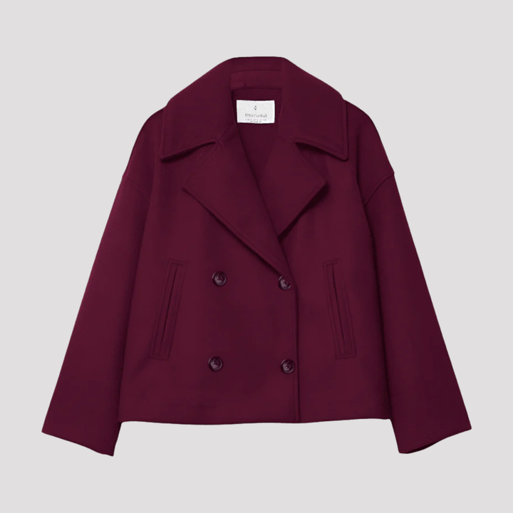 Freja | Elegant Dobbelttradet Peacoat Med Revers