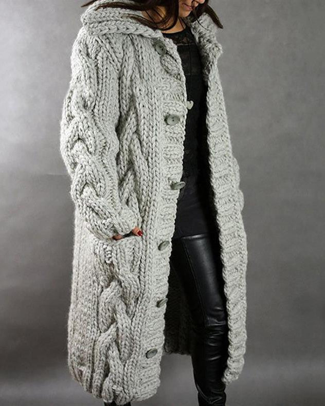 Kirstine | Elegant Strikket Cardigan Med Kabelmønster