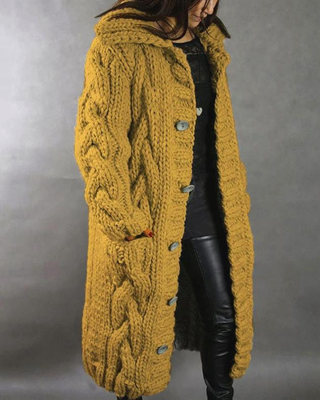 Kirstine | Elegant Strikket Cardigan Med Kabelmønster