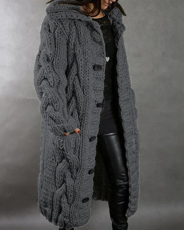Kirstine | Elegant Strikket Cardigan Med Kabelmønster