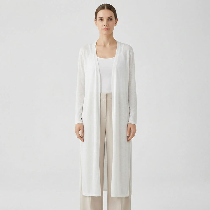 Marieke | Elegant Lang Cardigan Med Åben Front