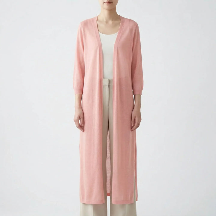 Marieke | Elegant Lang Cardigan Med Åben Front