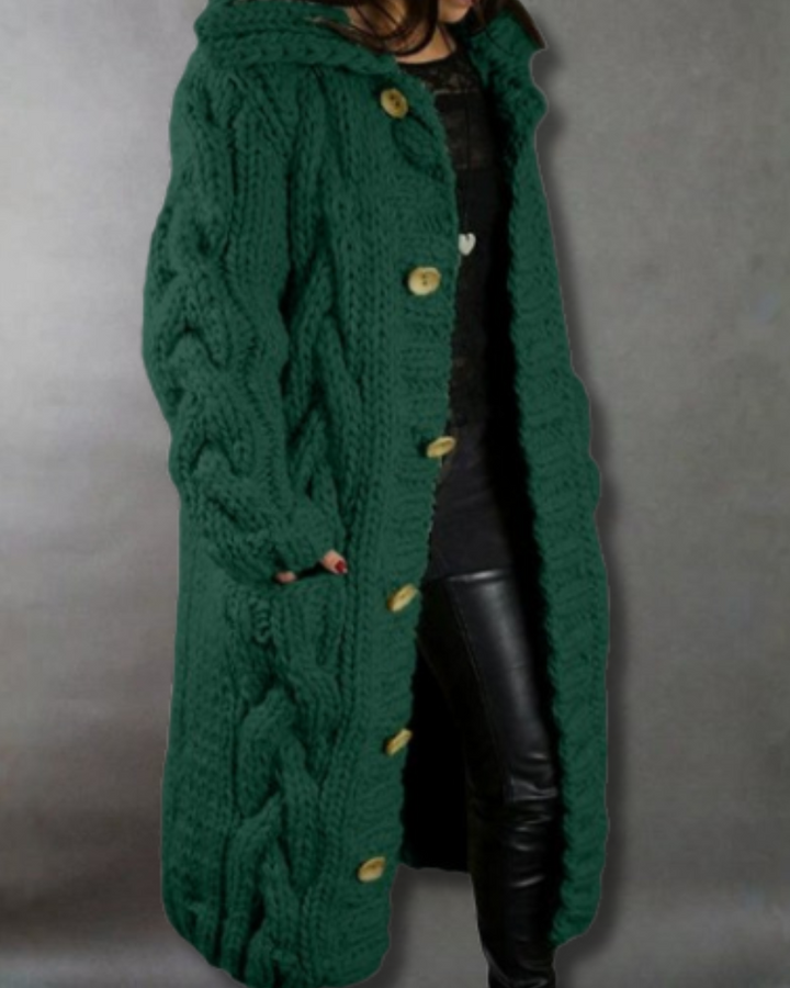 Kirstine | Elegant Strikket Cardigan Med Kabelmønster