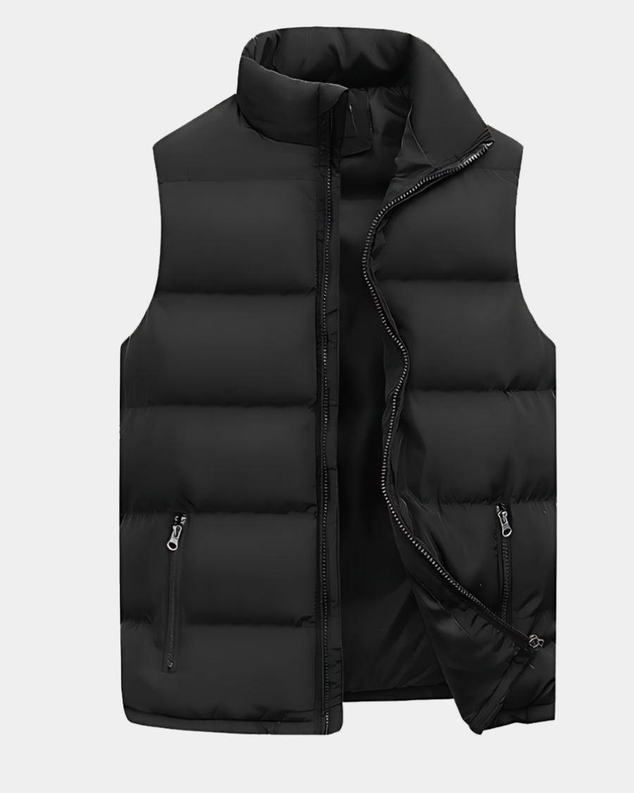 Alexander | Quiltet Puffer Vest Med Lynlås Og Høj Krave