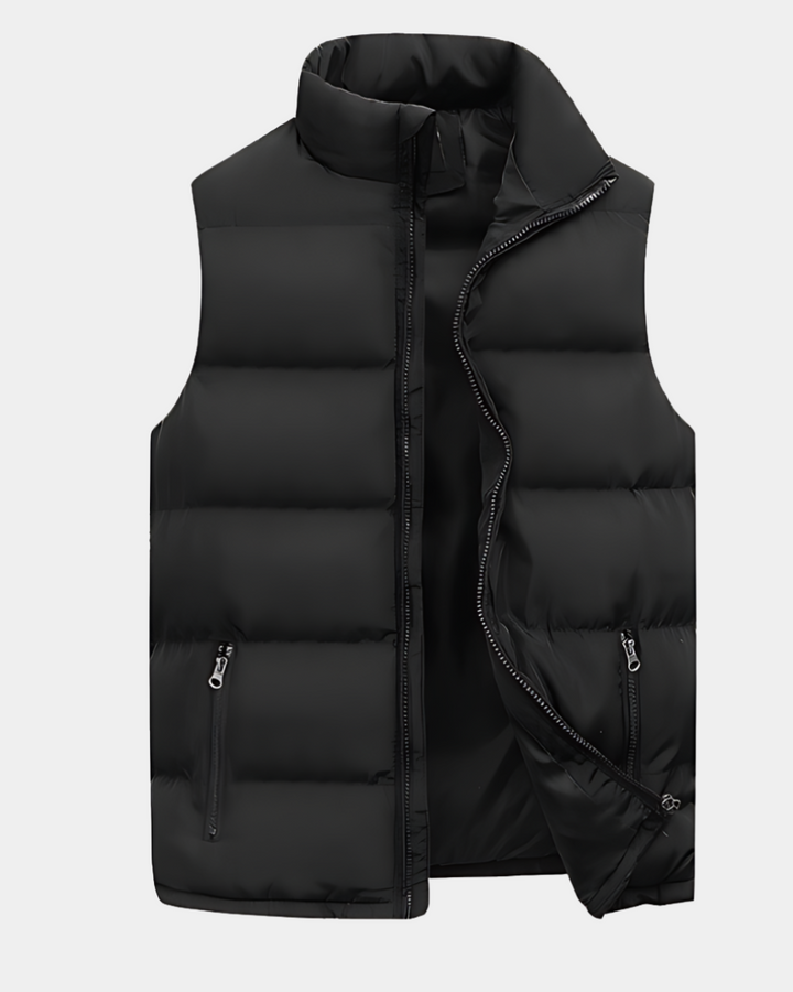Alexander | Quiltet Puffer Vest Med Lynlås Og Høj Krave