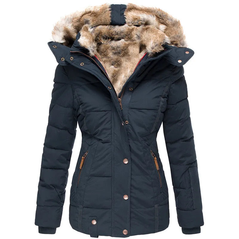 Tove | Elegant Vatteret Parka Med Pelskant