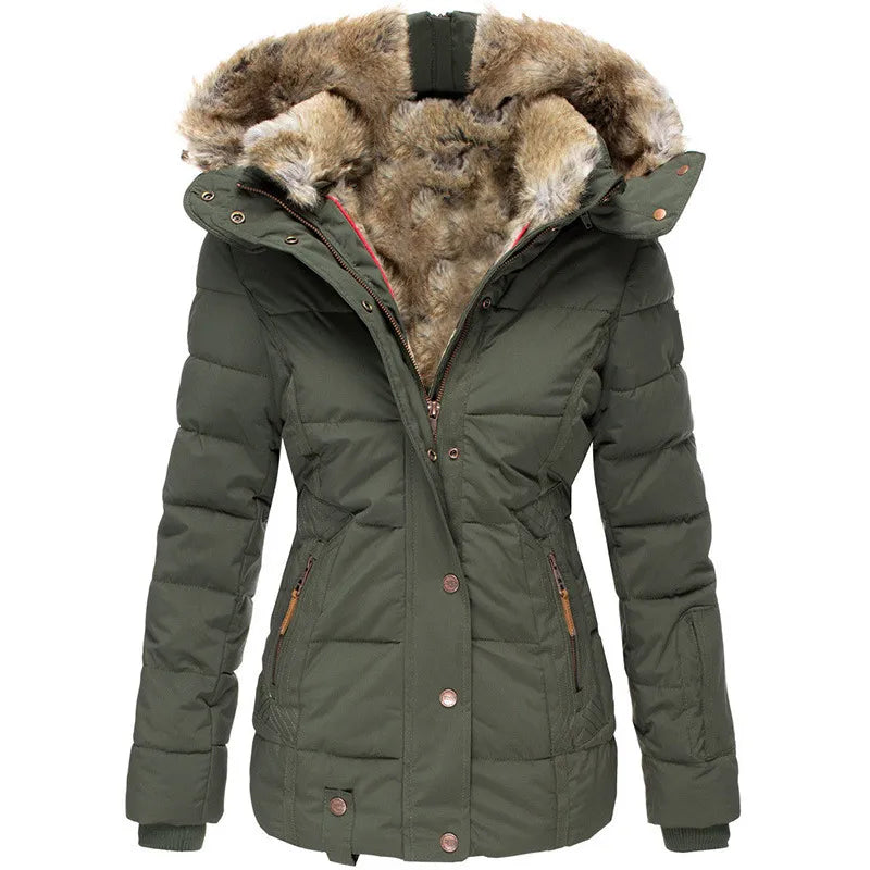 Tove | Elegant Vatteret Parka Med Pelskant