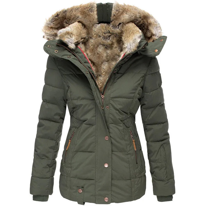Tove | Elegant Vatteret Parka Med Pelskant