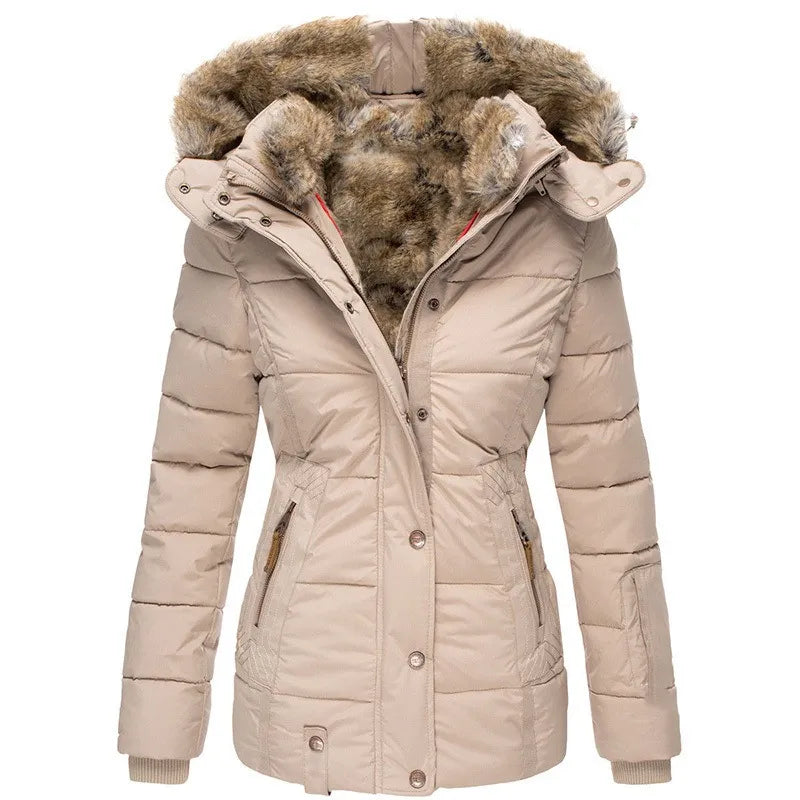 Tove | Elegant Vatteret Parka Med Pelskant
