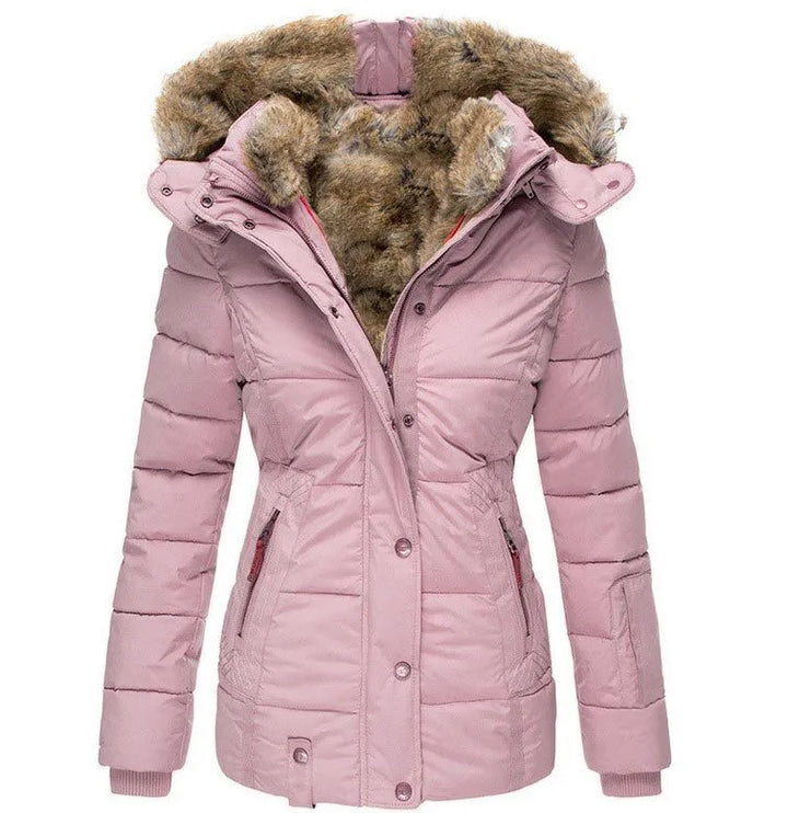 Tove | Elegant Vatteret Parka Med Pelskant