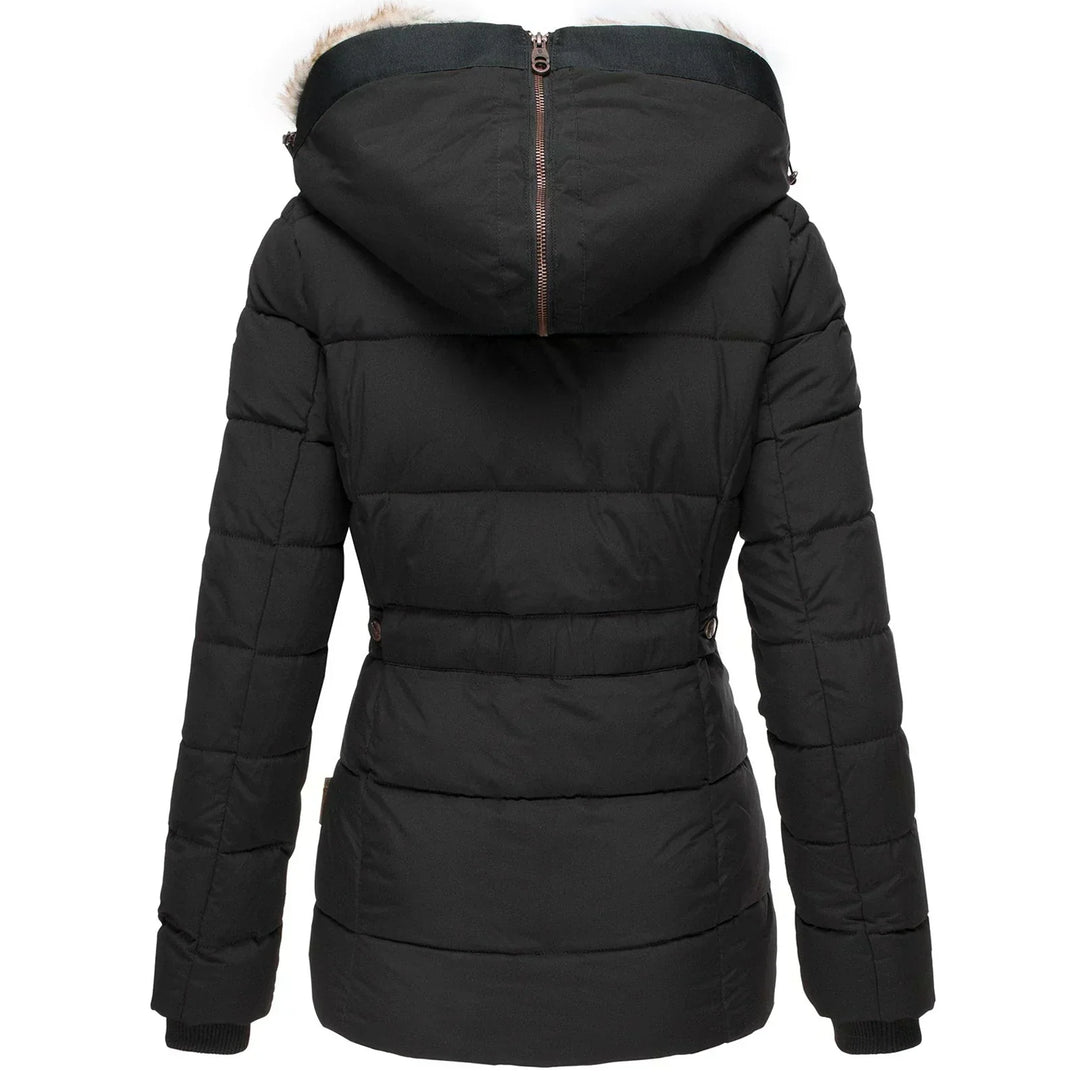 Tove | Elegant Vatteret Parka Med Pelskant