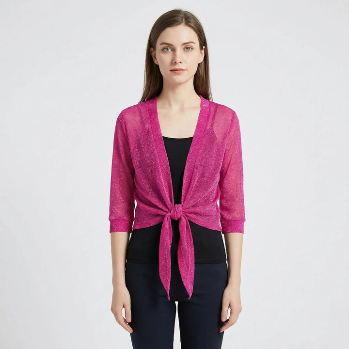 Katrine | Elegant Kort Cardigan Med Bindebånd