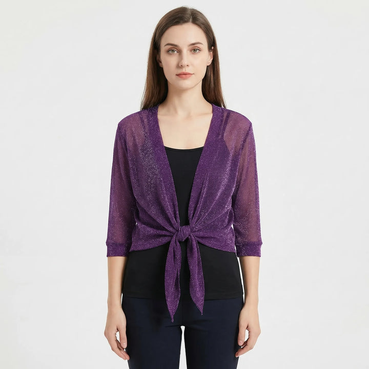 Katrine | Elegant Kort Cardigan Med Bindebånd