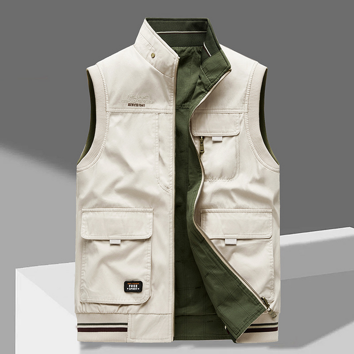 Mads | Cargo Vest Med Lynlås Og Flere Lommer