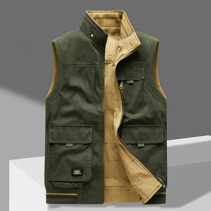 Mads | Cargo Vest Med Lynlås Og Flere Lommer