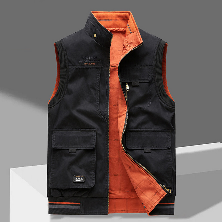 Mads | Cargo Vest Med Lynlås Og Flere Lommer