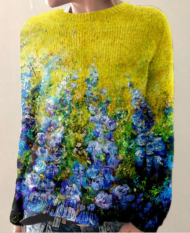 Sofia - Stylish women's jumper with beautiful 3D floral print`