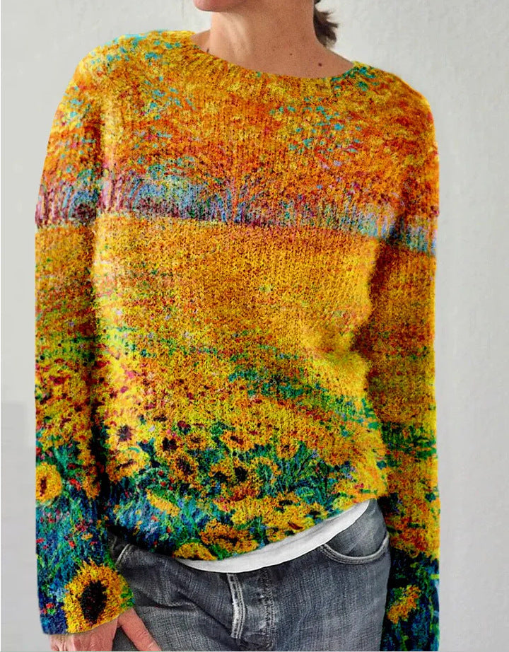 Sofia - Stylish women's jumper with beautiful 3D floral print`