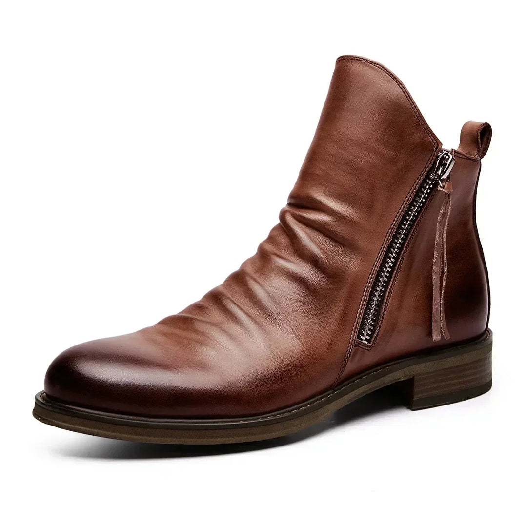 Kasper | Herre Ankle Boots Med Lynlåslukning Og Slouch Skaft