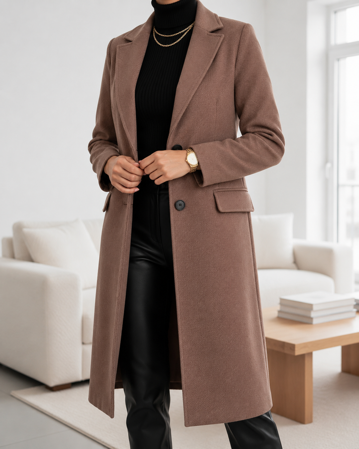 Camille | Elegant Lang Frakke Med Revers