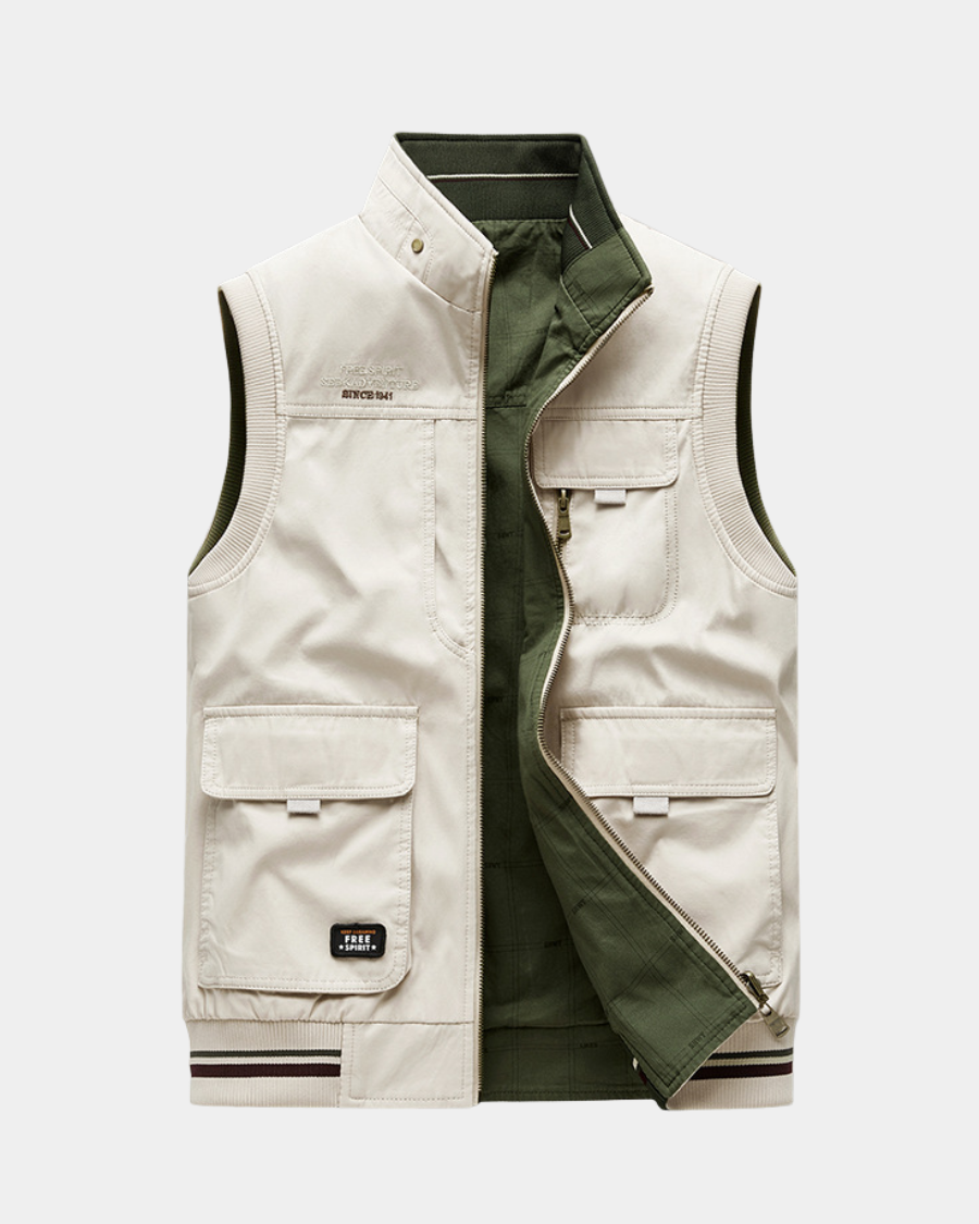 Mads | Cargo Vest Med Lynlås Og Flere Lommer