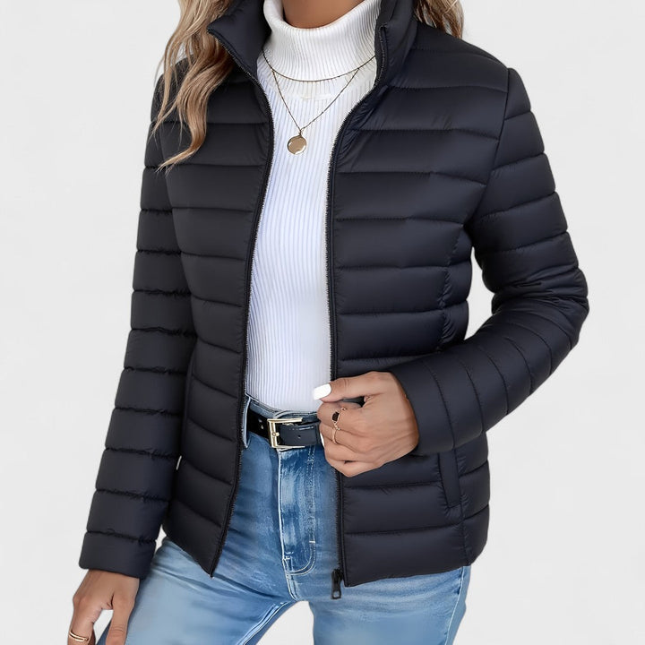 Helene | Elegant Vatteret Jakke Med Lynlås