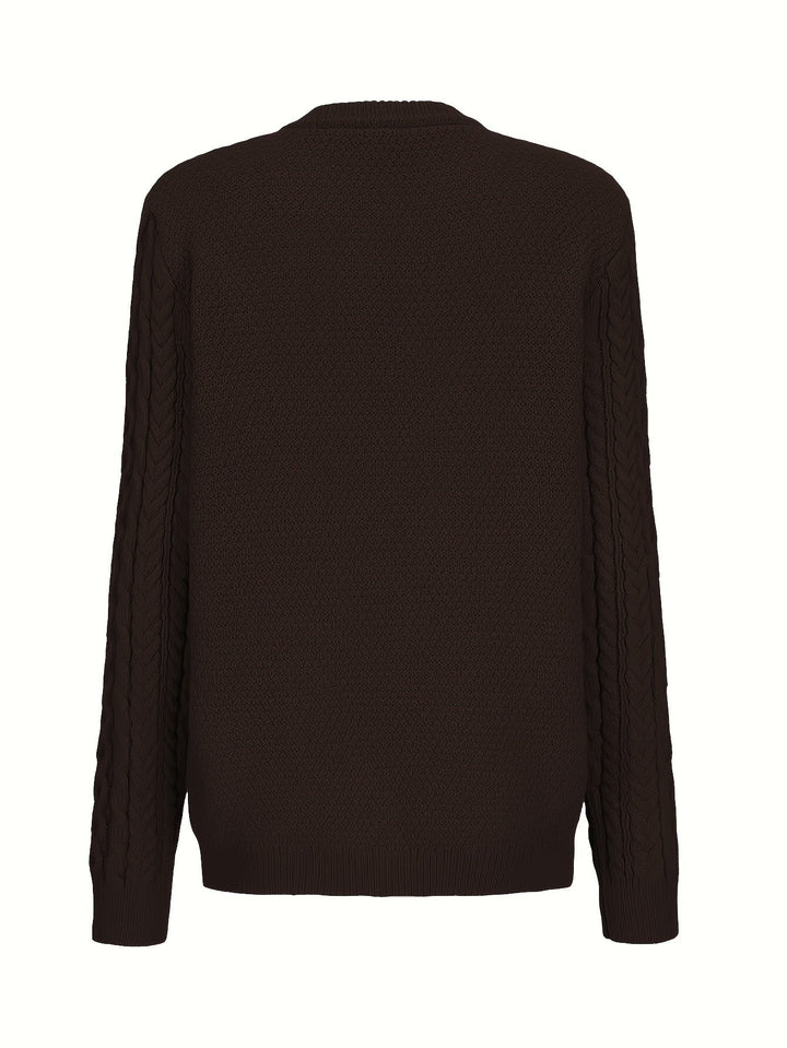 Katrine | Elegant Kabelstrikket Cardigan Med Knapper