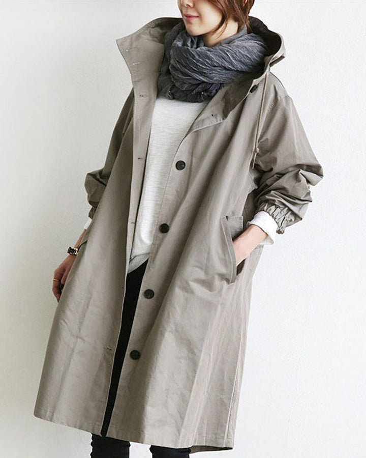 Kirsten | Elegant Lang Parka Med Hætte
