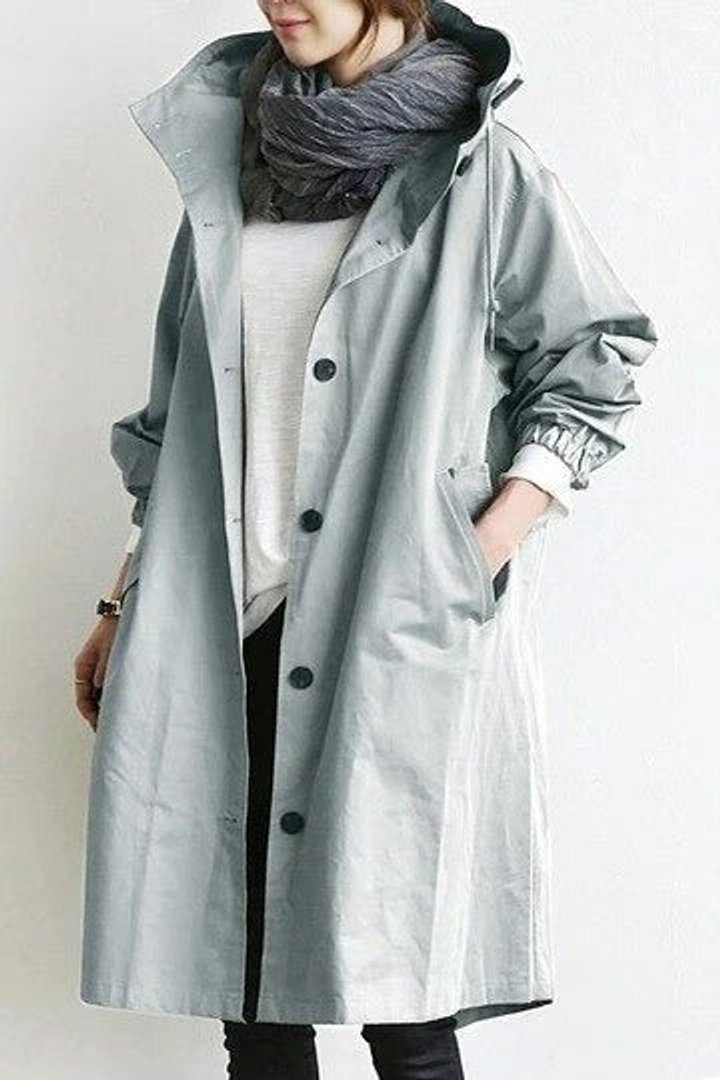 Kirsten | Elegant Lang Parka Med Hætte