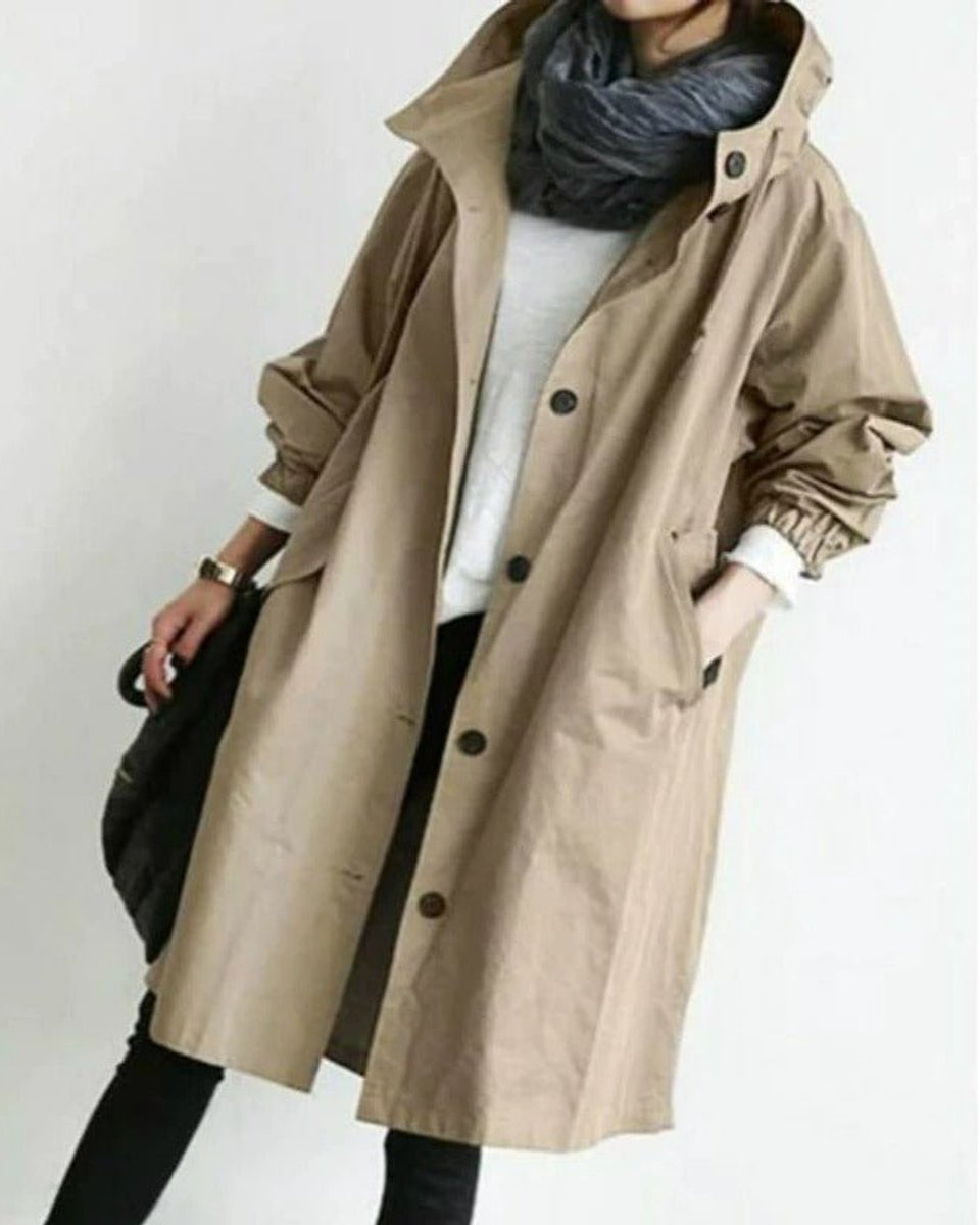 Kirsten | Elegant Lang Parka Med Hætte