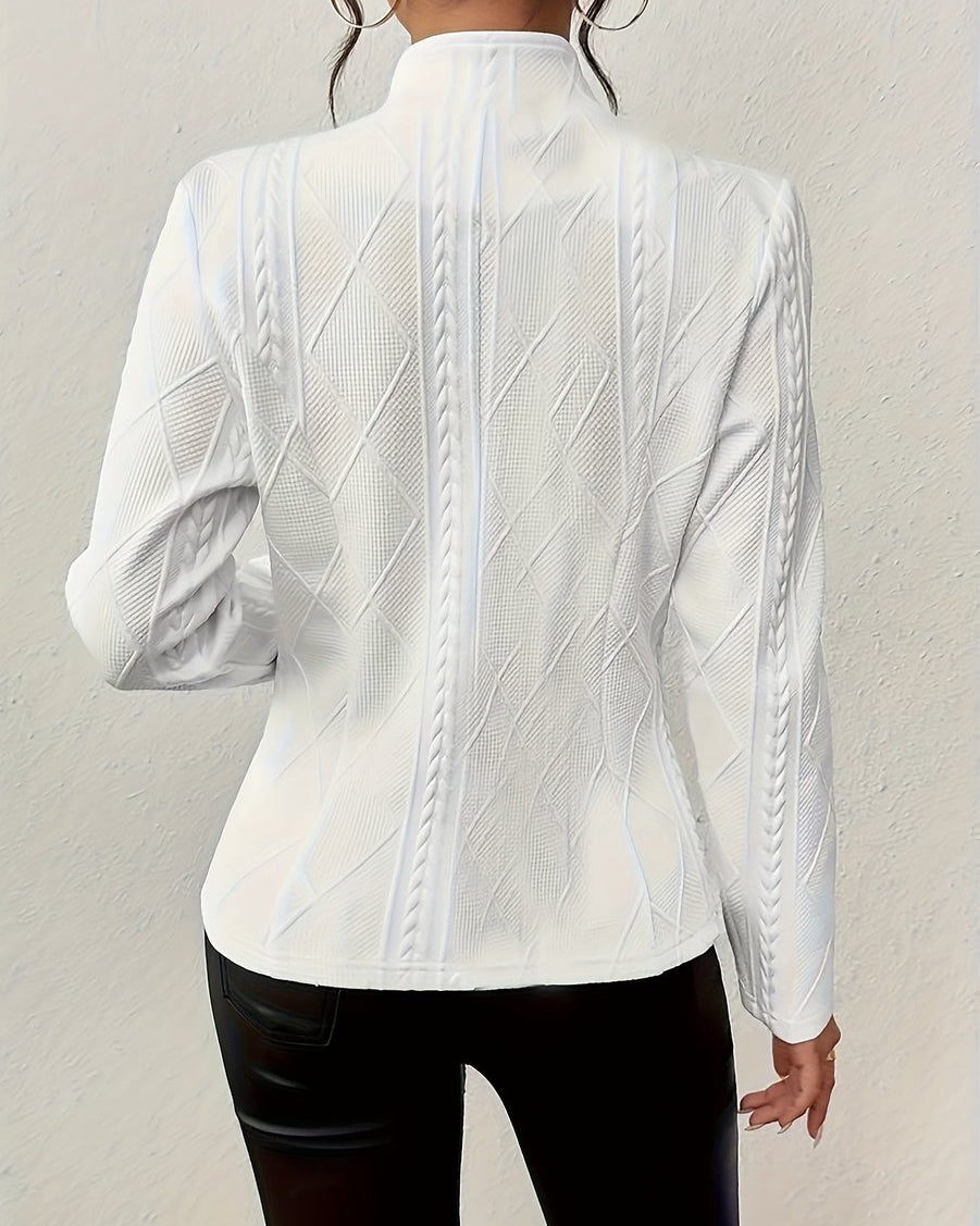Amalie | Elegant Strikjakke Med Kabelstrik